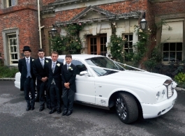 White Bentley for wedding hire in Winchester